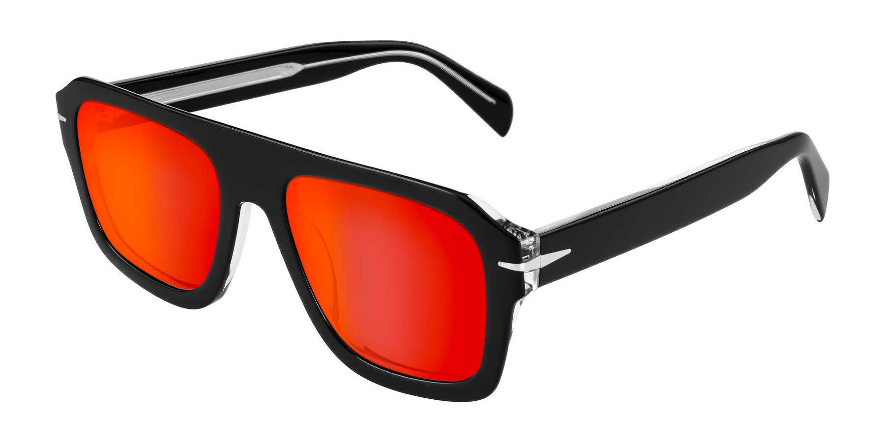 Angle of Petenwell in Black with Red Gold Mirrored Lenses