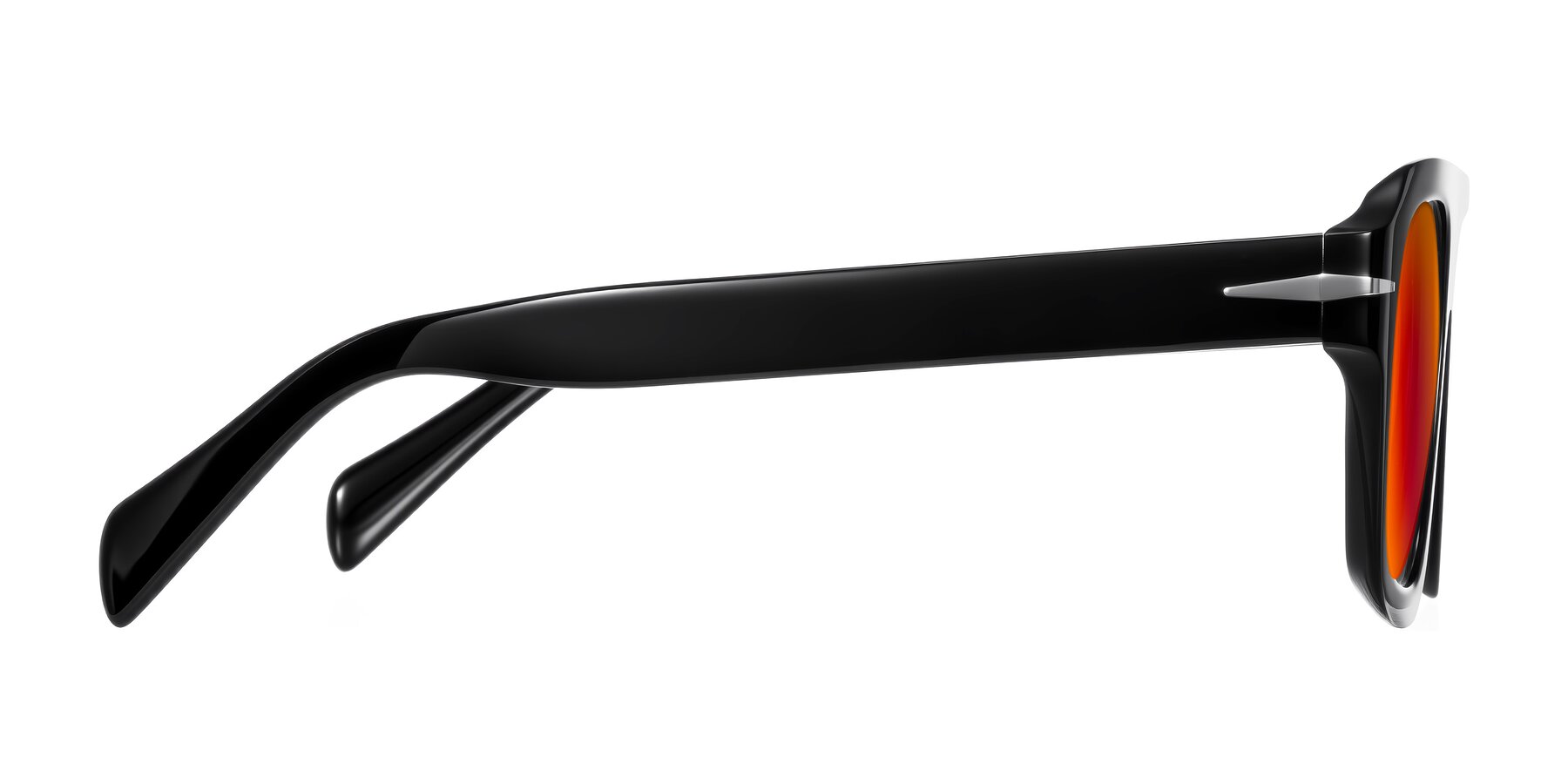 Side of Petenwell in Black with Red Gold Mirrored Lenses