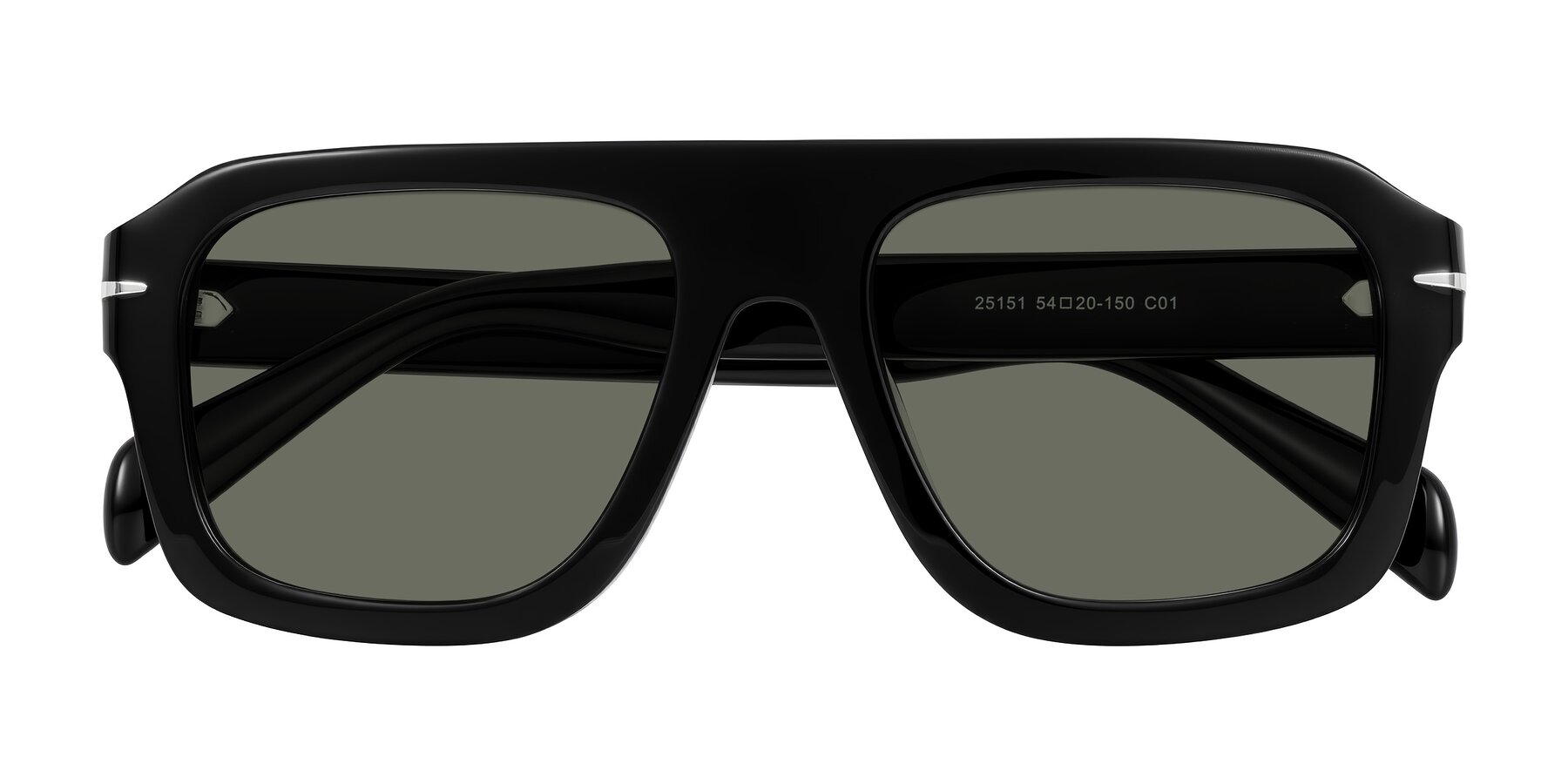 Folded Front of Petenwell in Black with Gray Polarized Lenses