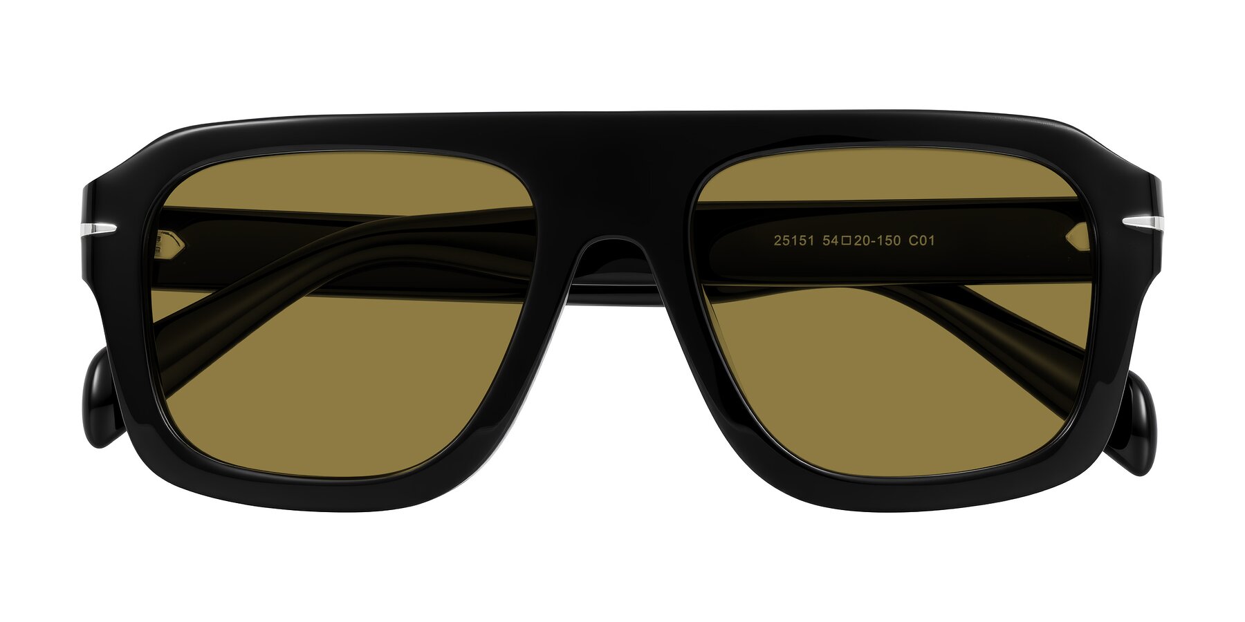 Folded Front of Petenwell in Black with Brown Polarized Lenses