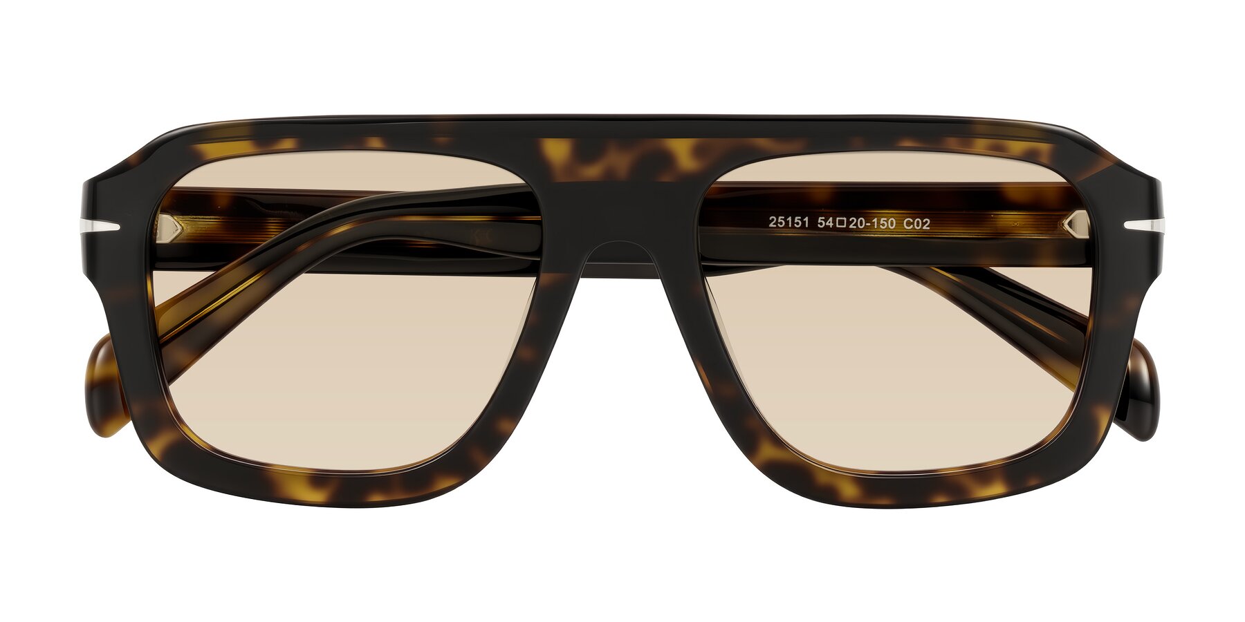 Folded Front of Petenwell in Dark Tortoise with Light Brown Tinted Lenses
