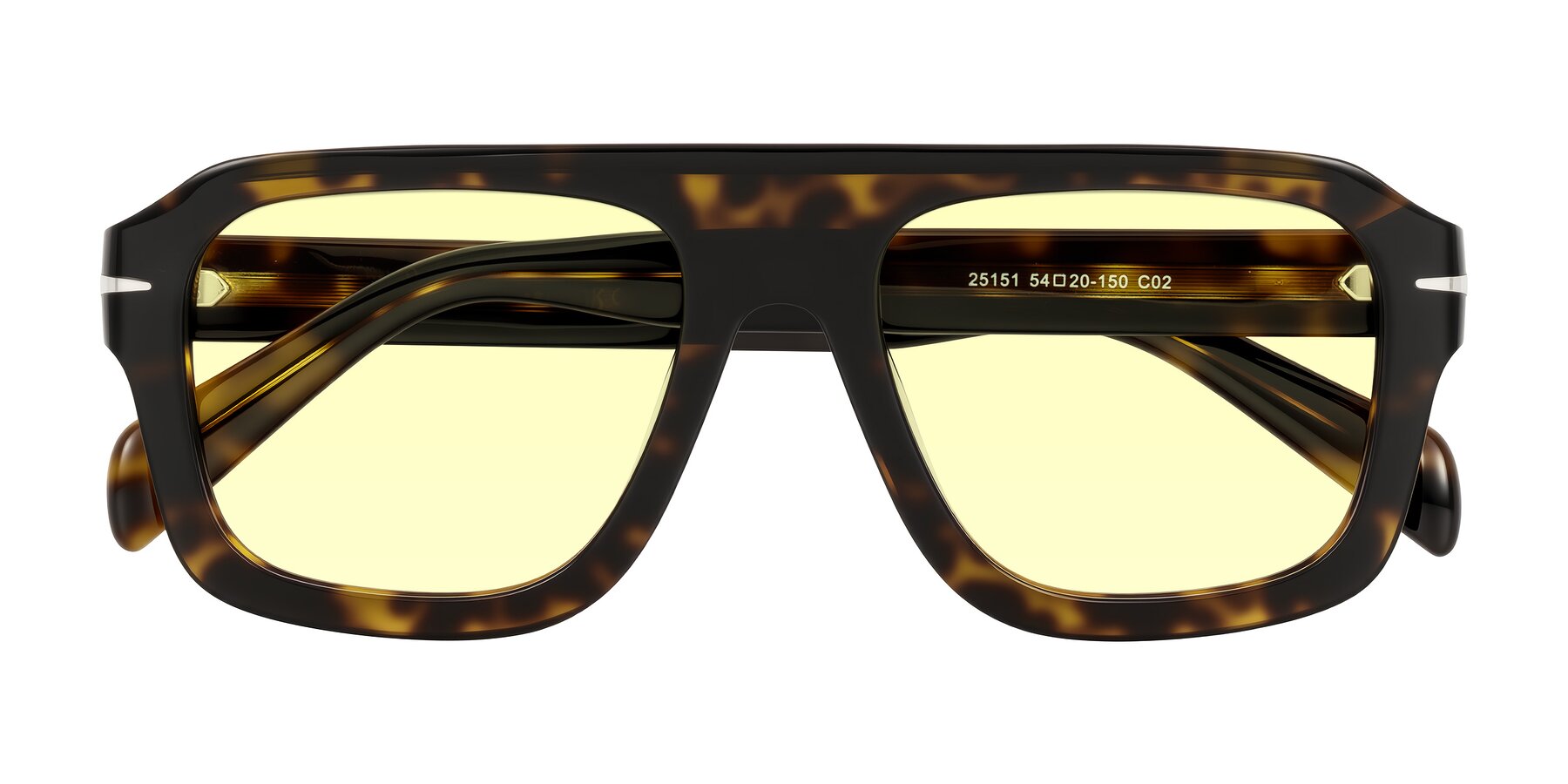 Folded Front of Petenwell in Dark Tortoise with Light Yellow Tinted Lenses