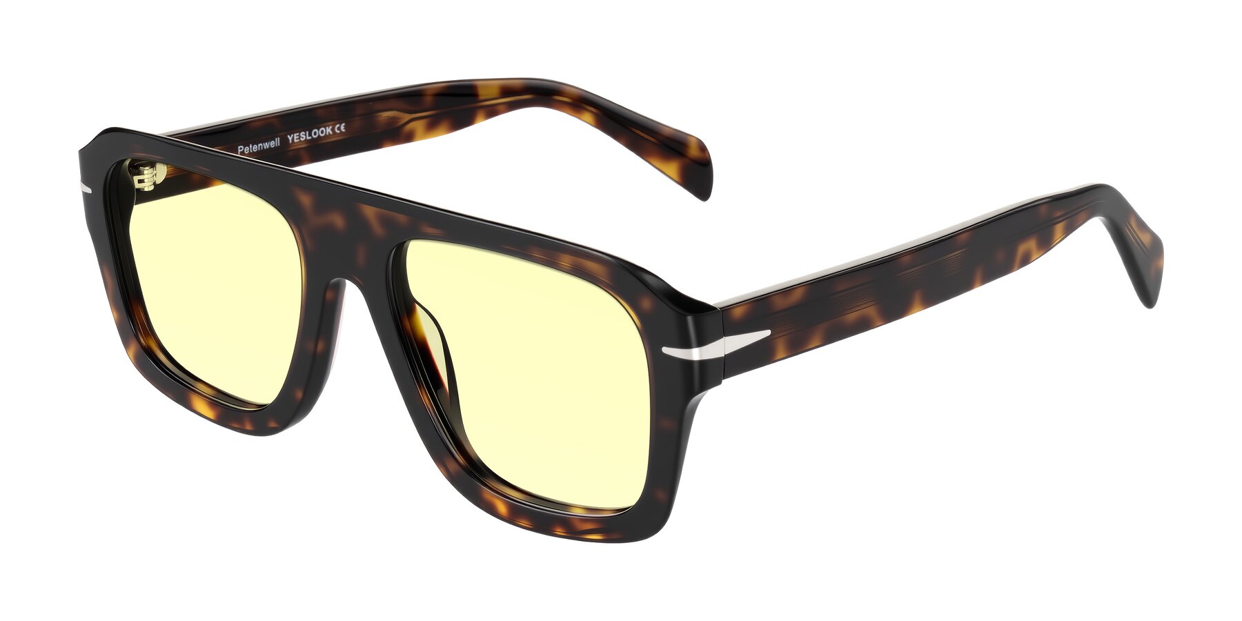 Angle of Petenwell in Dark Tortoise with Light Yellow Tinted Lenses