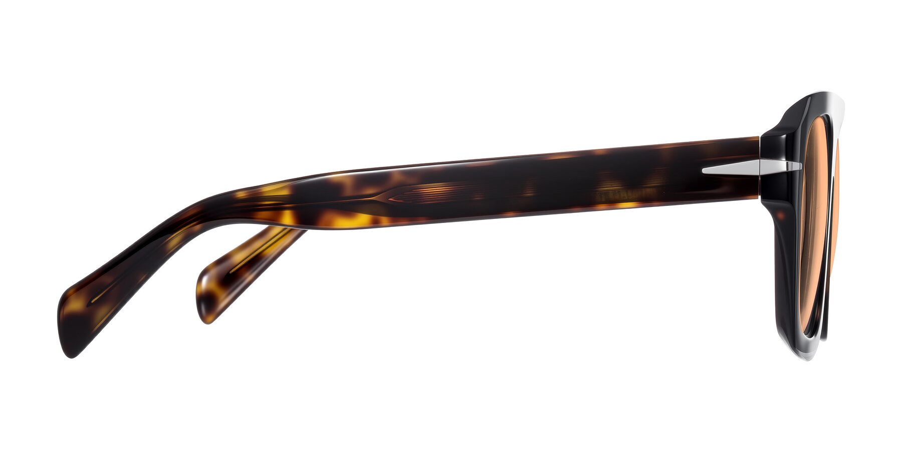 Side of Petenwell in Dark Tortoise with Light Orange Tinted Lenses