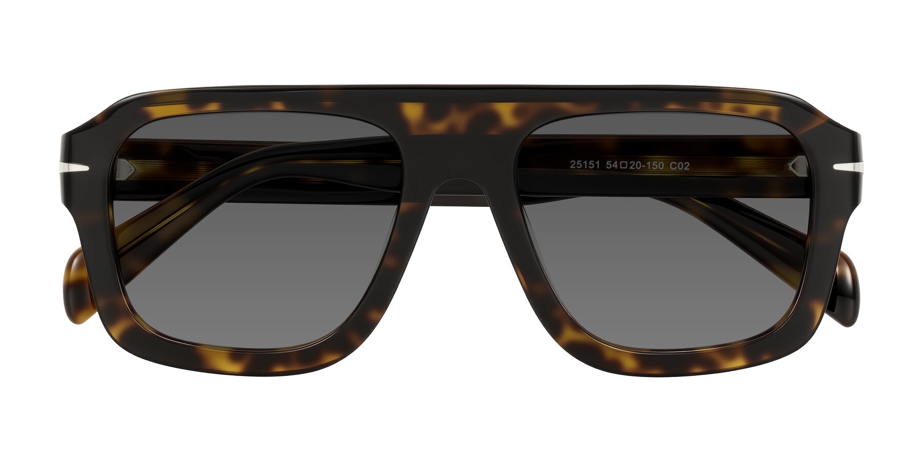 Folded Front of Petenwell in Dark Tortoise with Medium Gray Tinted Lenses
