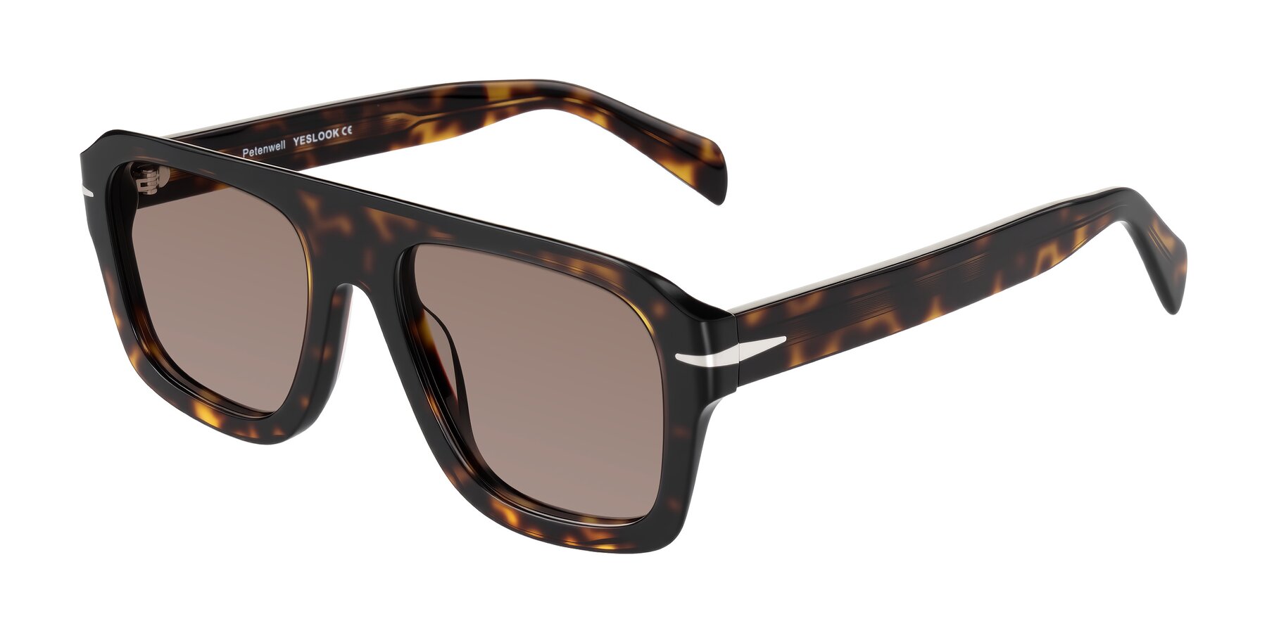 Angle of Petenwell in Dark Tortoise with Medium Brown Tinted Lenses
