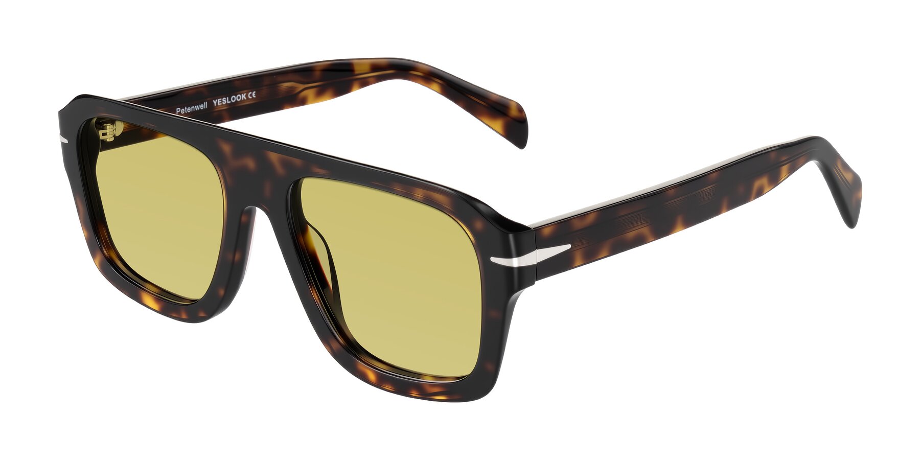 Angle of Petenwell in Dark Tortoise with Medium Champagne Tinted Lenses