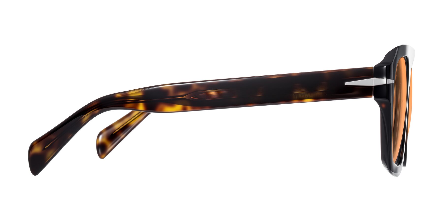 Side of Petenwell in Dark Tortoise with Medium Orange Tinted Lenses