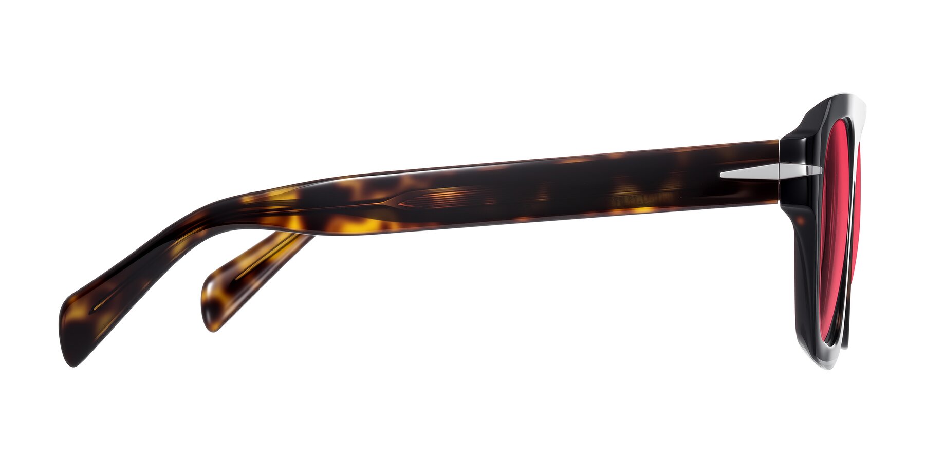 Side of Petenwell in Dark Tortoise with Red Tinted Lenses