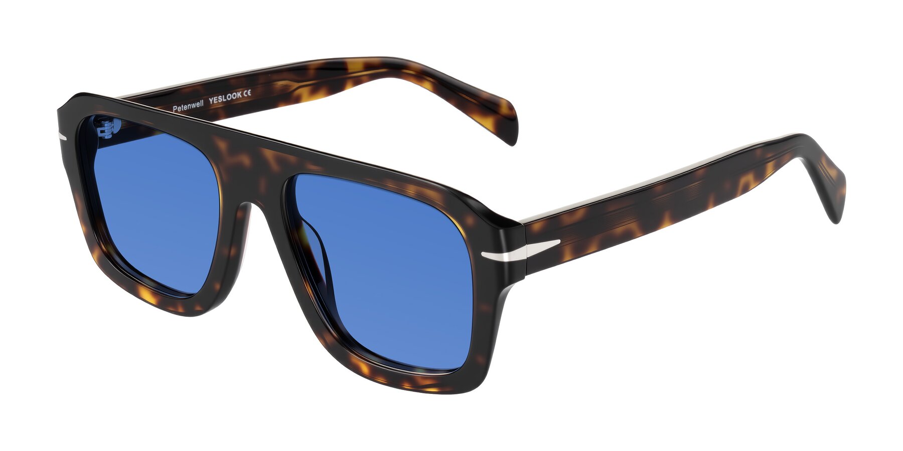 Angle of Petenwell in Dark Tortoise with Blue Tinted Lenses