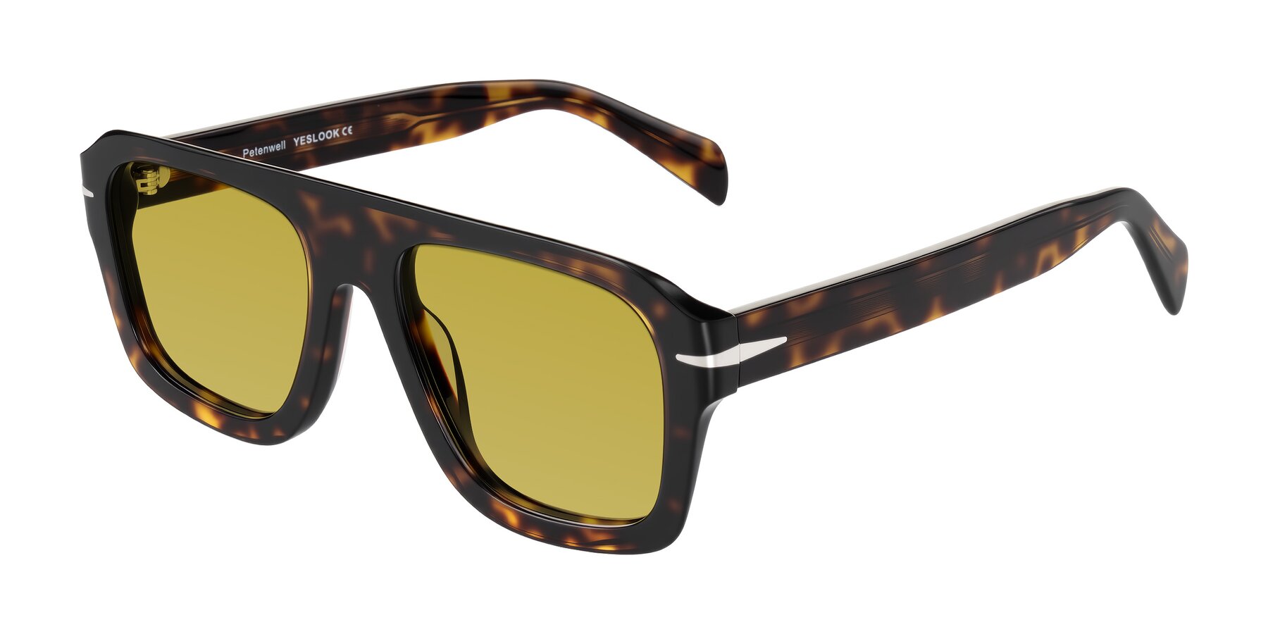 Angle of Petenwell in Dark Tortoise with Champagne Tinted Lenses