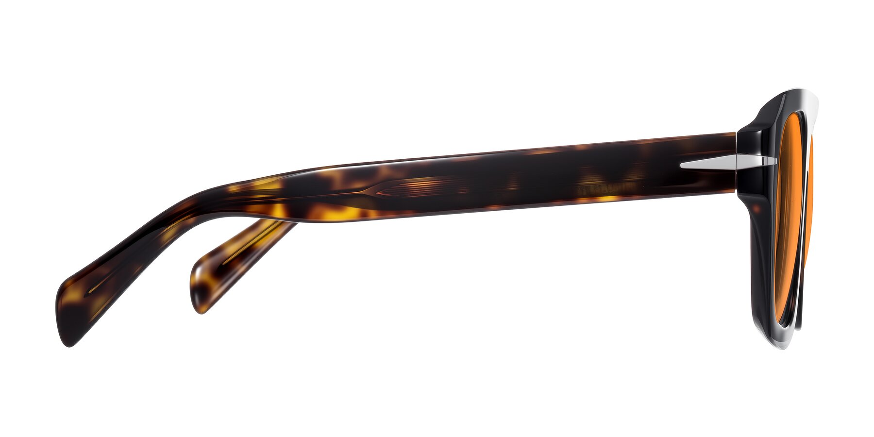 Side of Petenwell in Dark Tortoise with Orange Tinted Lenses