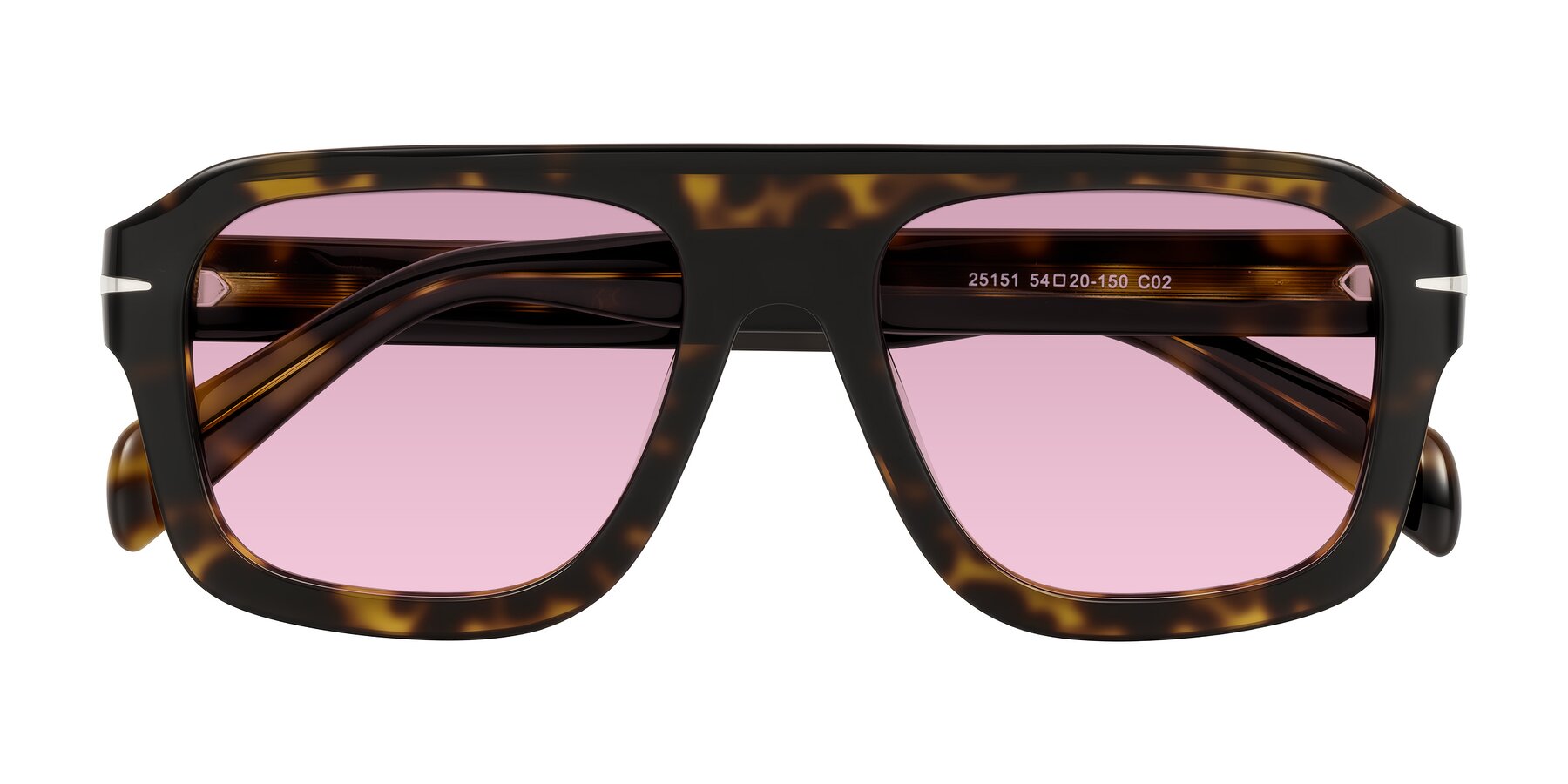 Folded Front of Petenwell in Dark Tortoise with Light Wine Tinted Lenses