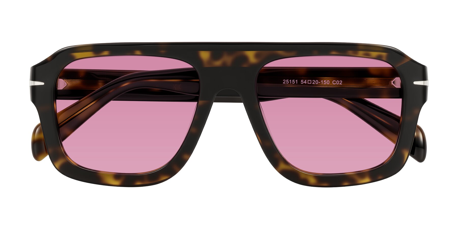 Folded Front of Petenwell in Dark Tortoise with Medium Wine Tinted Lenses