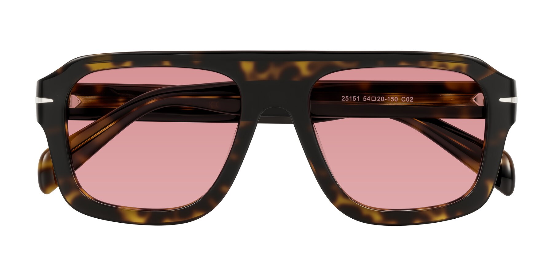 Folded Front of Petenwell in Dark Tortoise with Medium Garnet Tinted Lenses