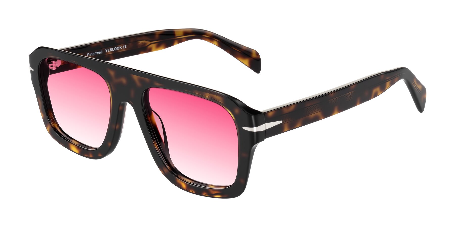 Angle of Petenwell in Dark Tortoise with Pink Gradient Lenses