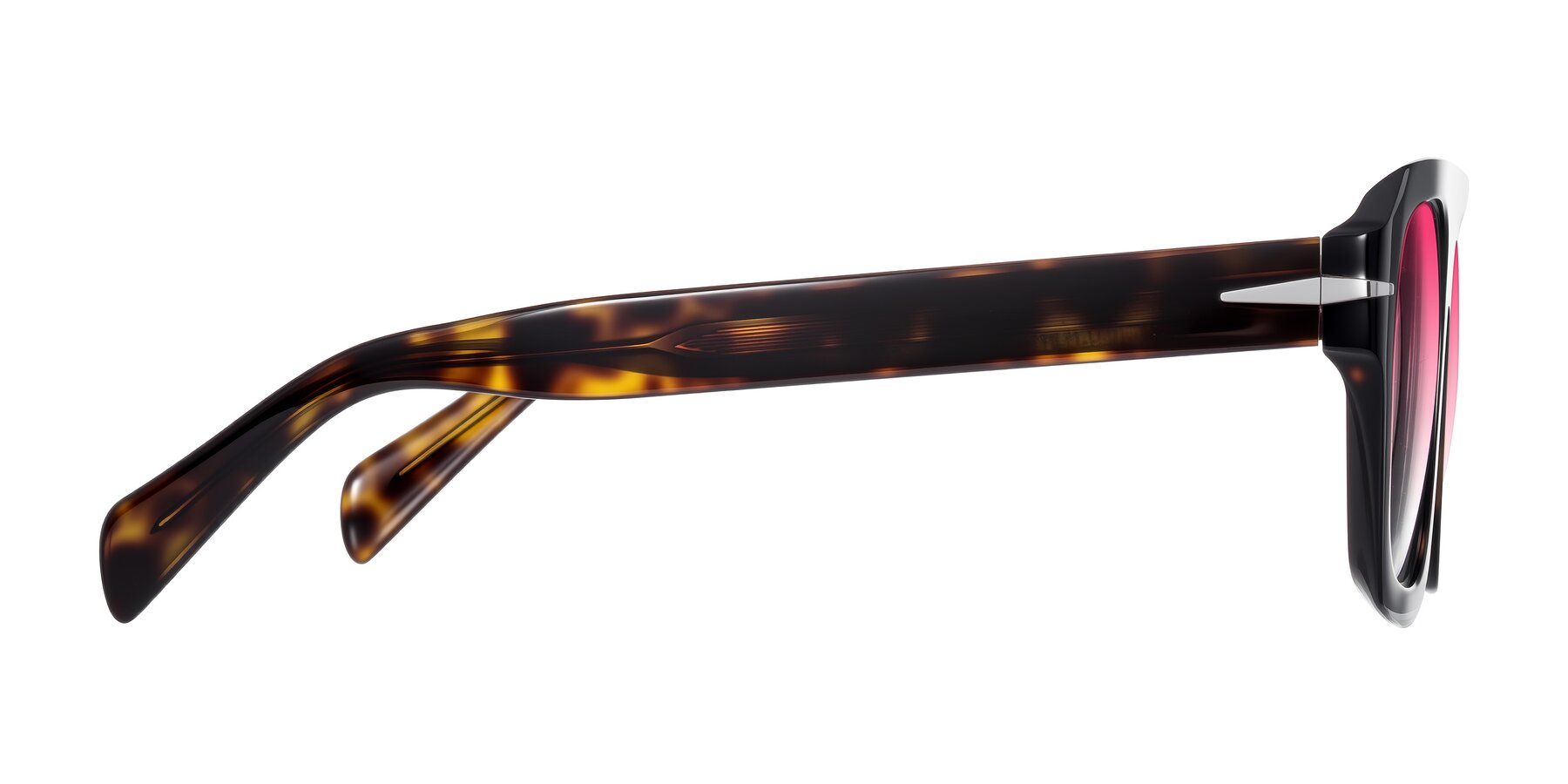 Side of Petenwell in Dark Tortoise with Pink Gradient Lenses