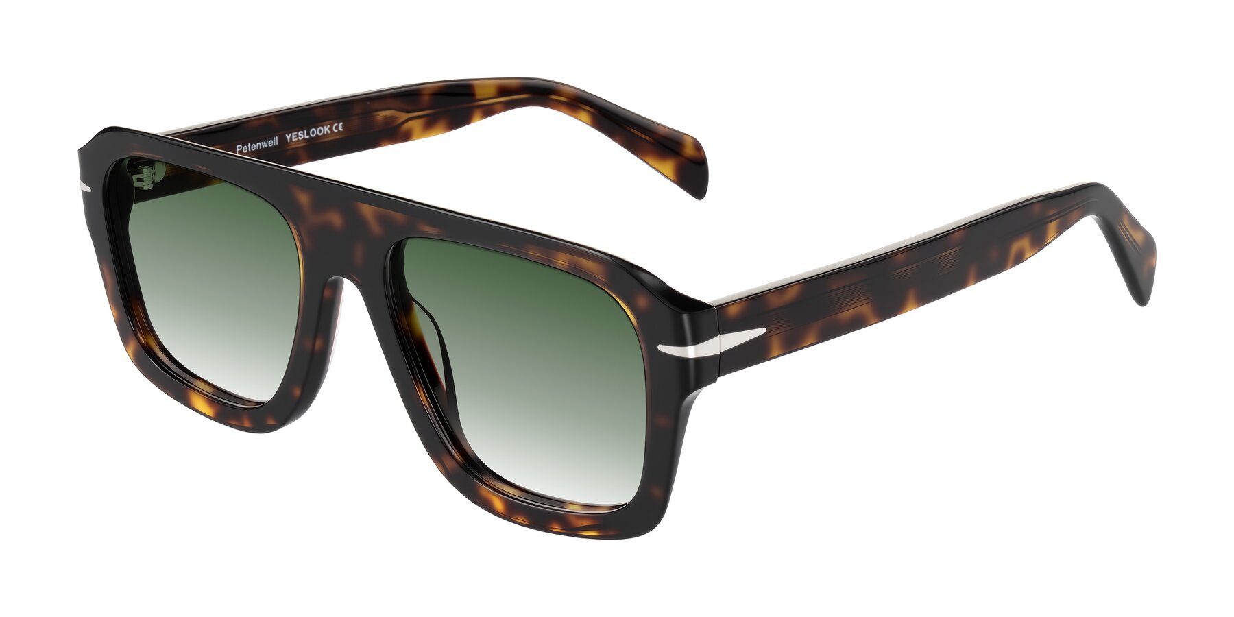 Angle of Petenwell in Dark Tortoise with Green Gradient Lenses