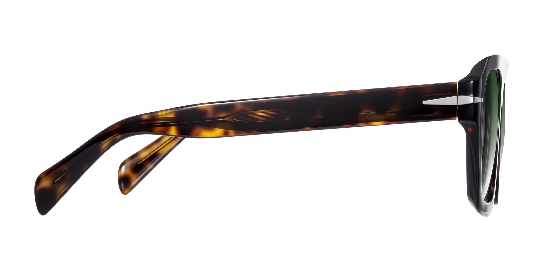 Side of Petenwell in Dark Tortoise with Green Gradient Lenses