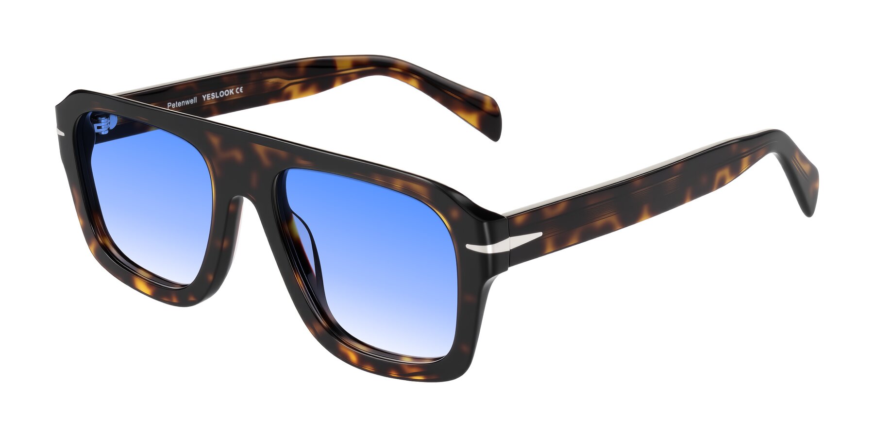 Angle of Petenwell in Dark Tortoise with Blue Gradient Lenses