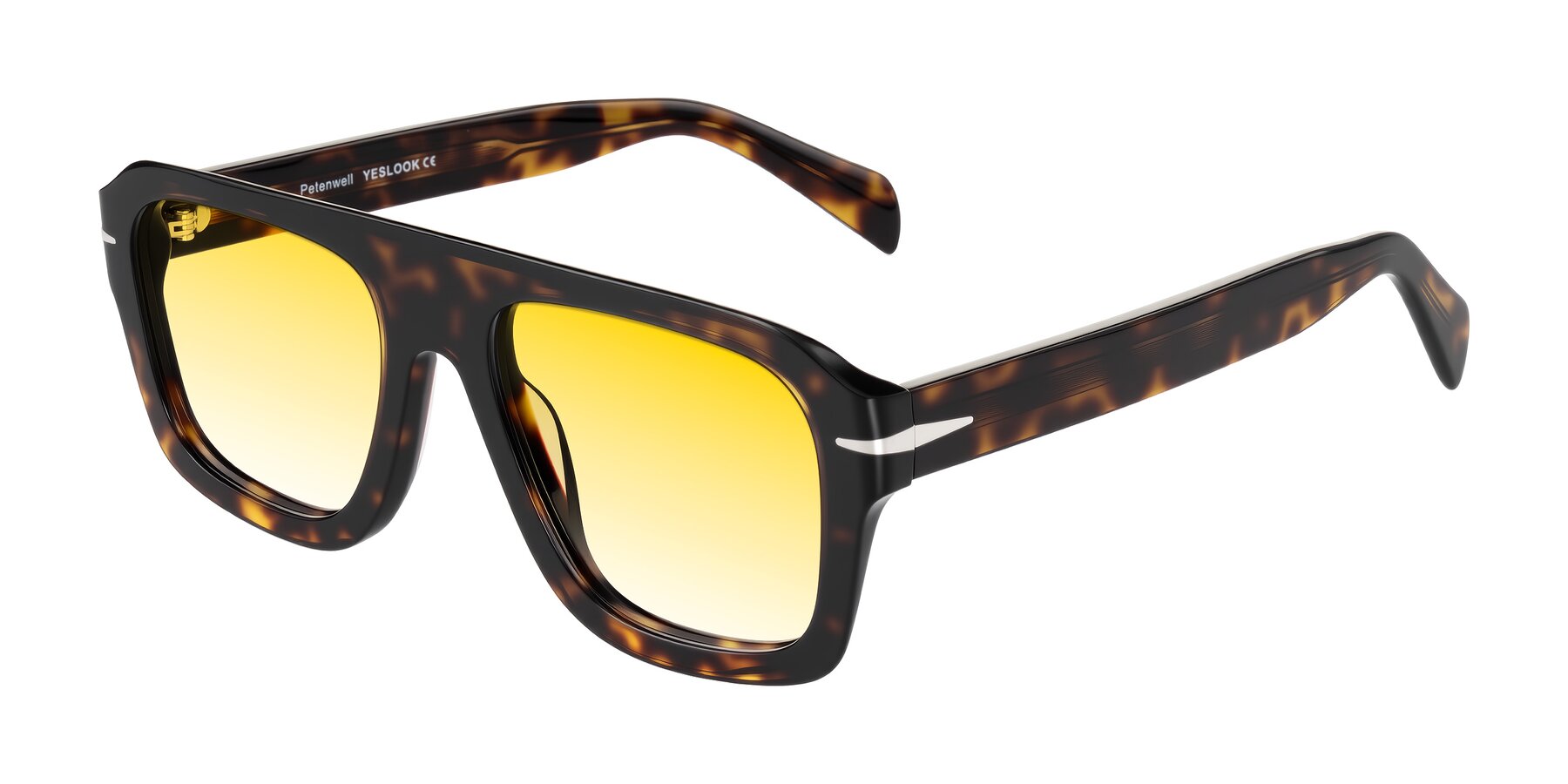 Angle of Petenwell in Dark Tortoise with Yellow Gradient Lenses