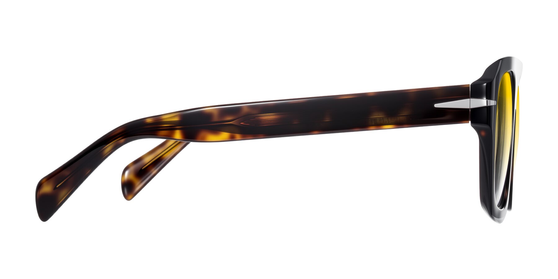 Side of Petenwell in Dark Tortoise with Yellow Gradient Lenses