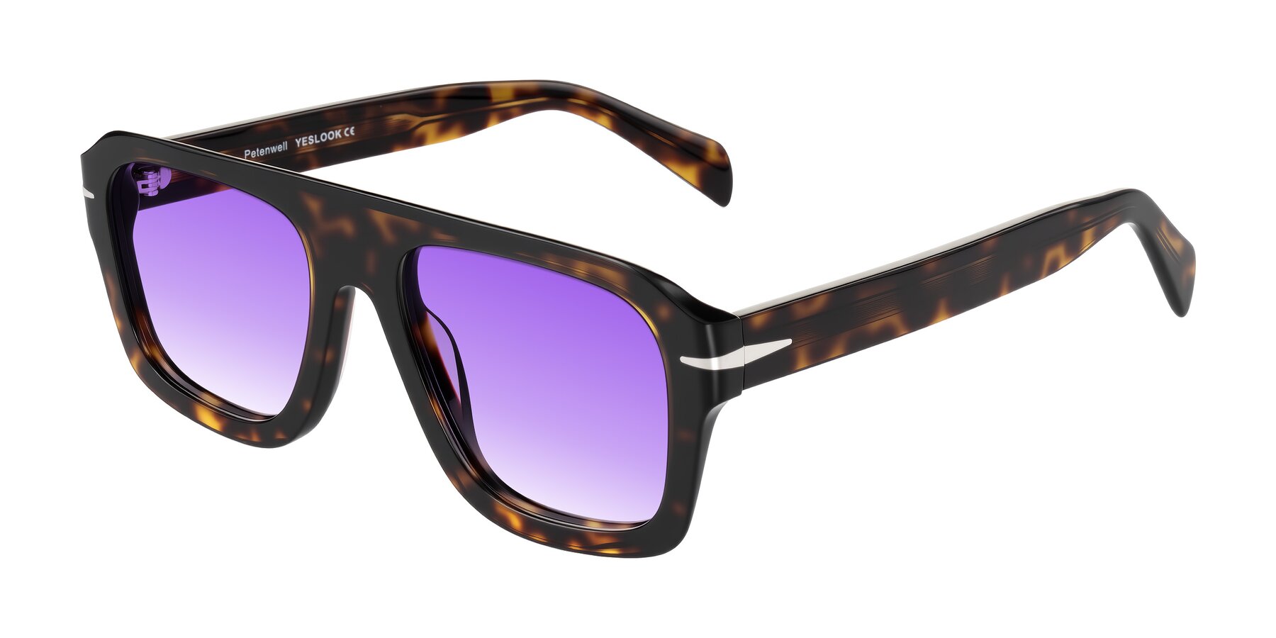 Angle of Petenwell in Dark Tortoise with Purple Gradient Lenses