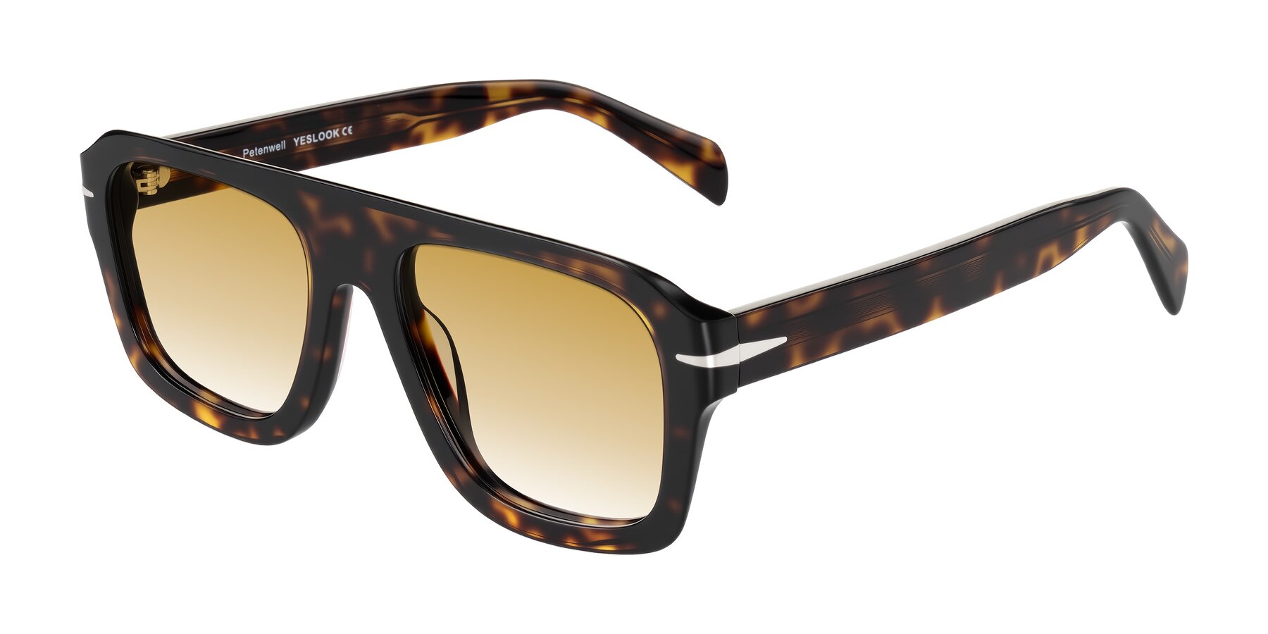 Angle of Petenwell in Dark Tortoise with Champagne Gradient Lenses
