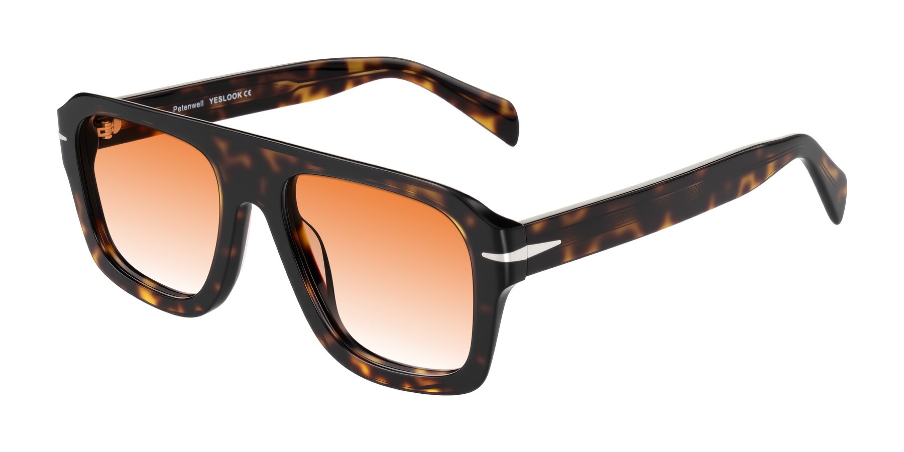 Angle of Petenwell in Dark Tortoise with Orange Gradient Lenses