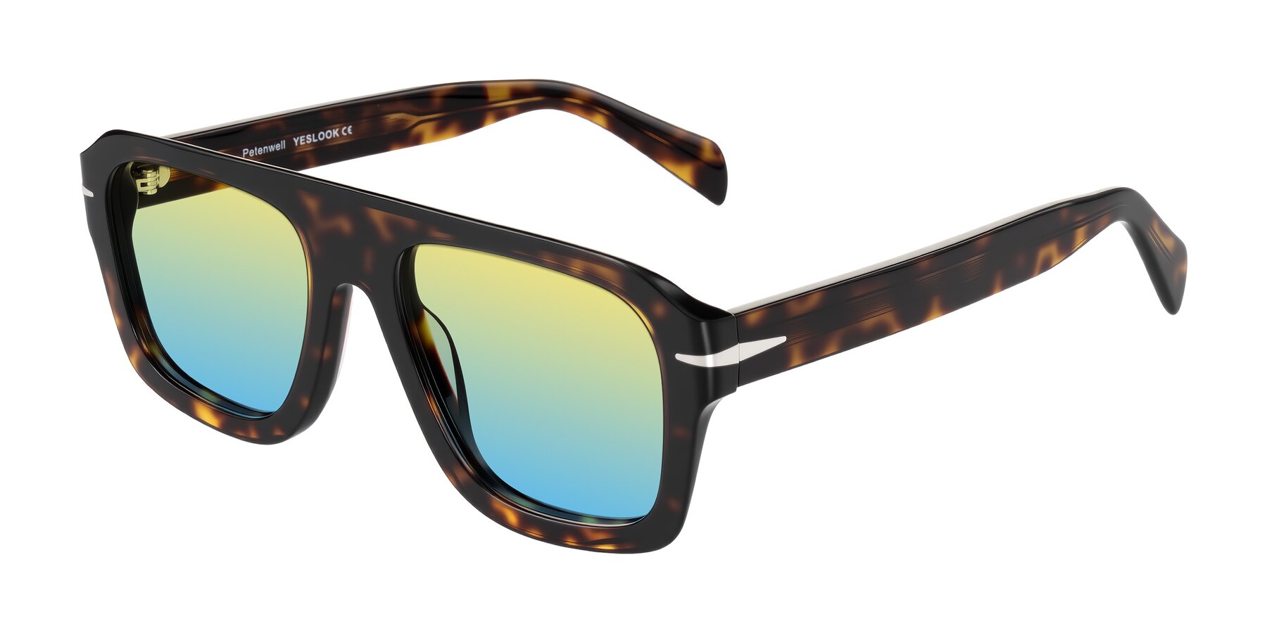 Angle of Petenwell in Dark Tortoise with Yellow / Blue Gradient Lenses