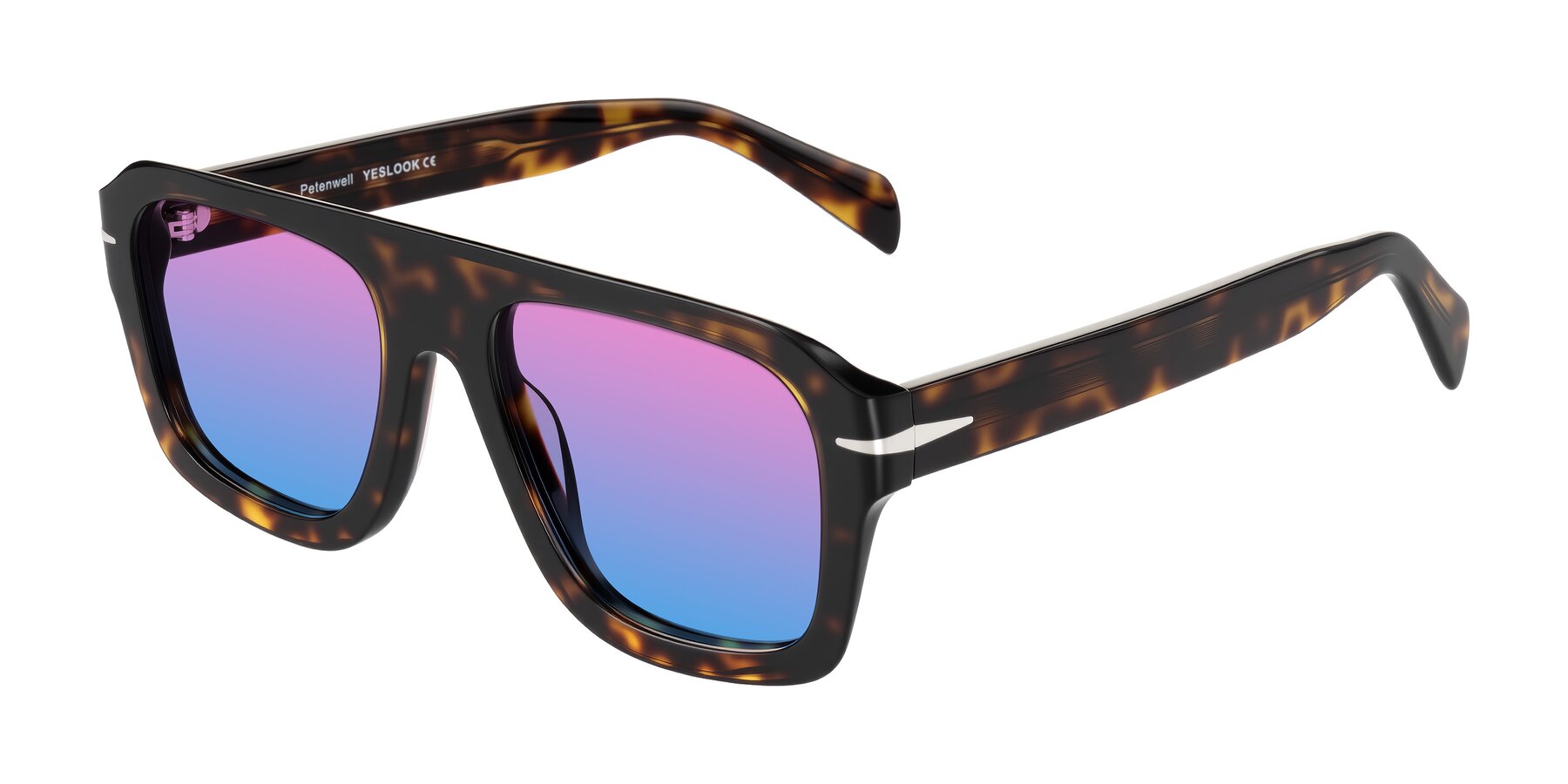 Angle of Petenwell in Dark Tortoise with Pink / Blue Gradient Lenses