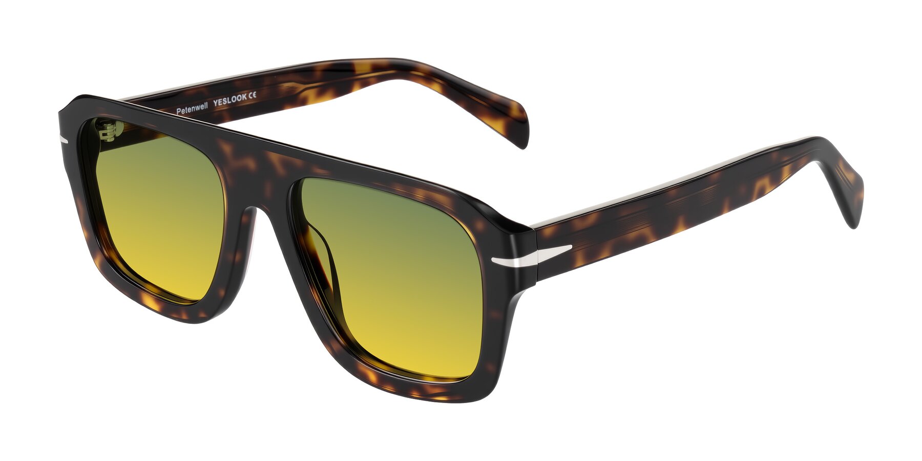 Angle of Petenwell in Dark Tortoise with Green / Yellow Gradient Lenses