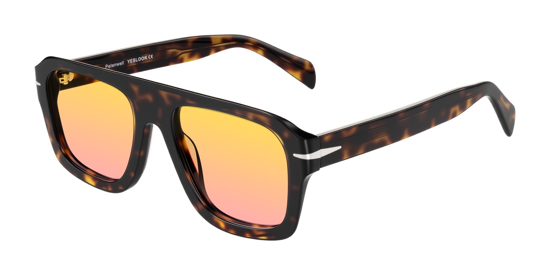 Angle of Petenwell in Dark Tortoise with Yellow / Pink Gradient Lenses