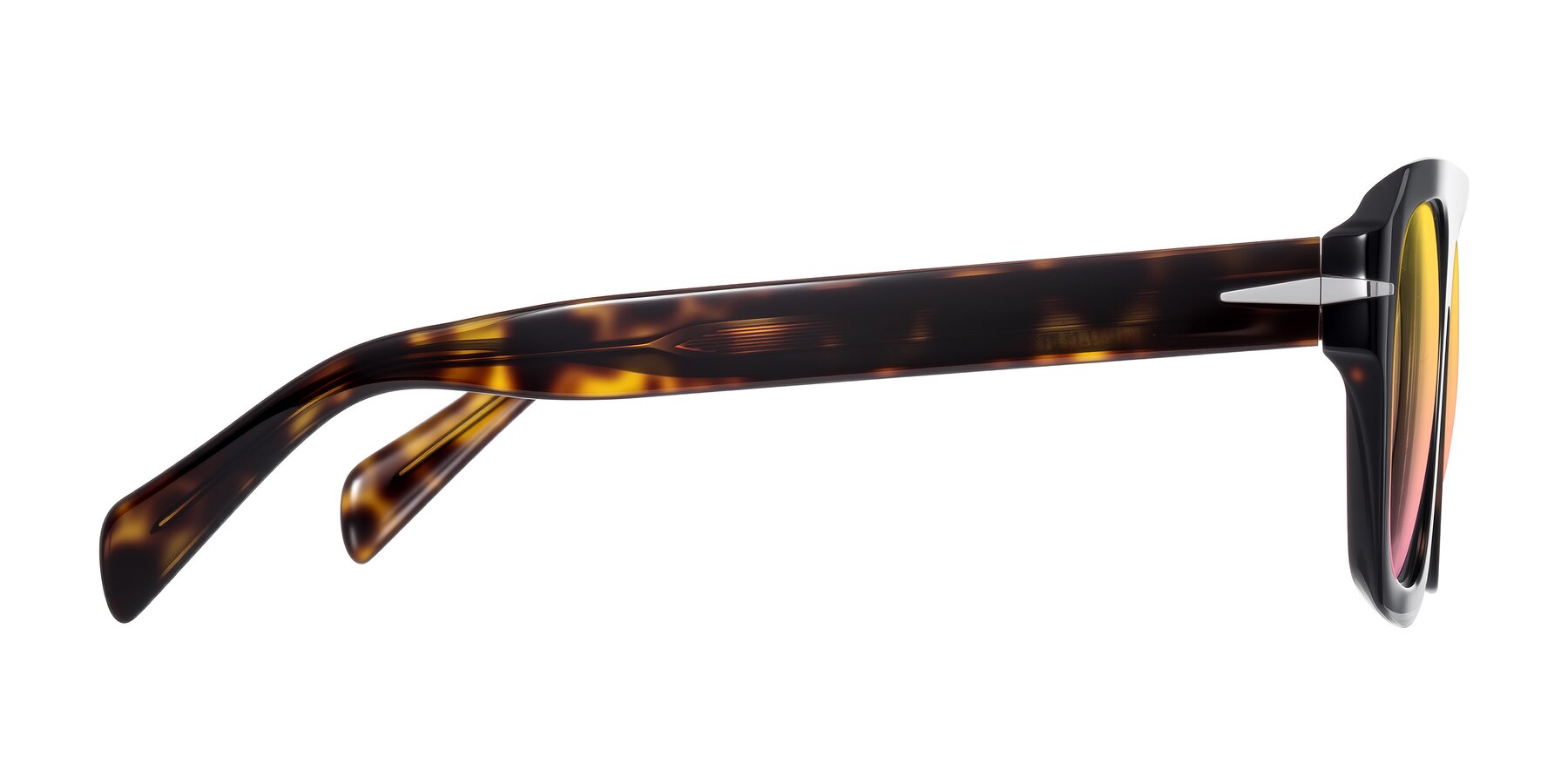 Side of Petenwell in Dark Tortoise with Yellow / Pink Gradient Lenses
