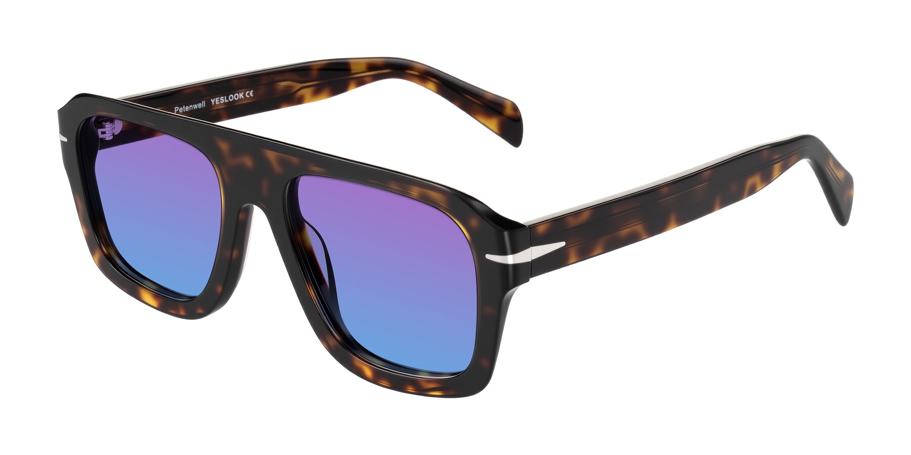 Angle of Petenwell in Dark Tortoise with Purple / Blue Gradient Lenses