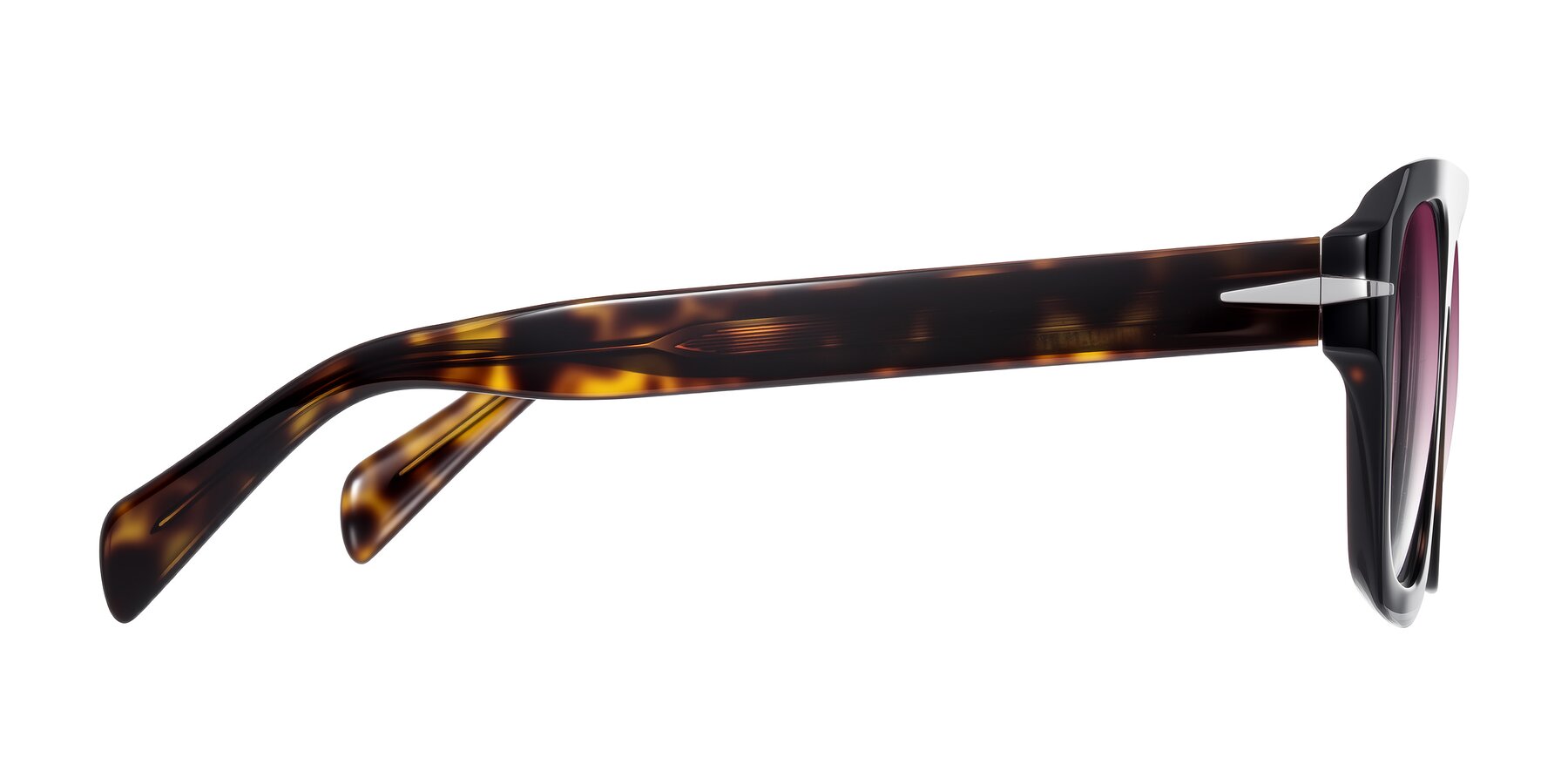 Side of Petenwell in Dark Tortoise with Wine Gradient Lenses