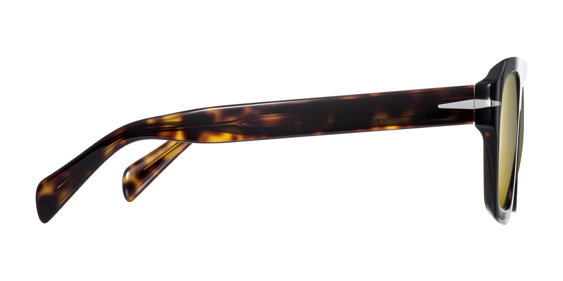 Side of Petenwell in Dark Tortoise with Gold Mirrored Lenses