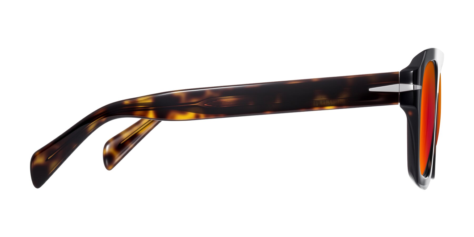 Side of Petenwell in Dark Tortoise with Red Gold Mirrored Lenses