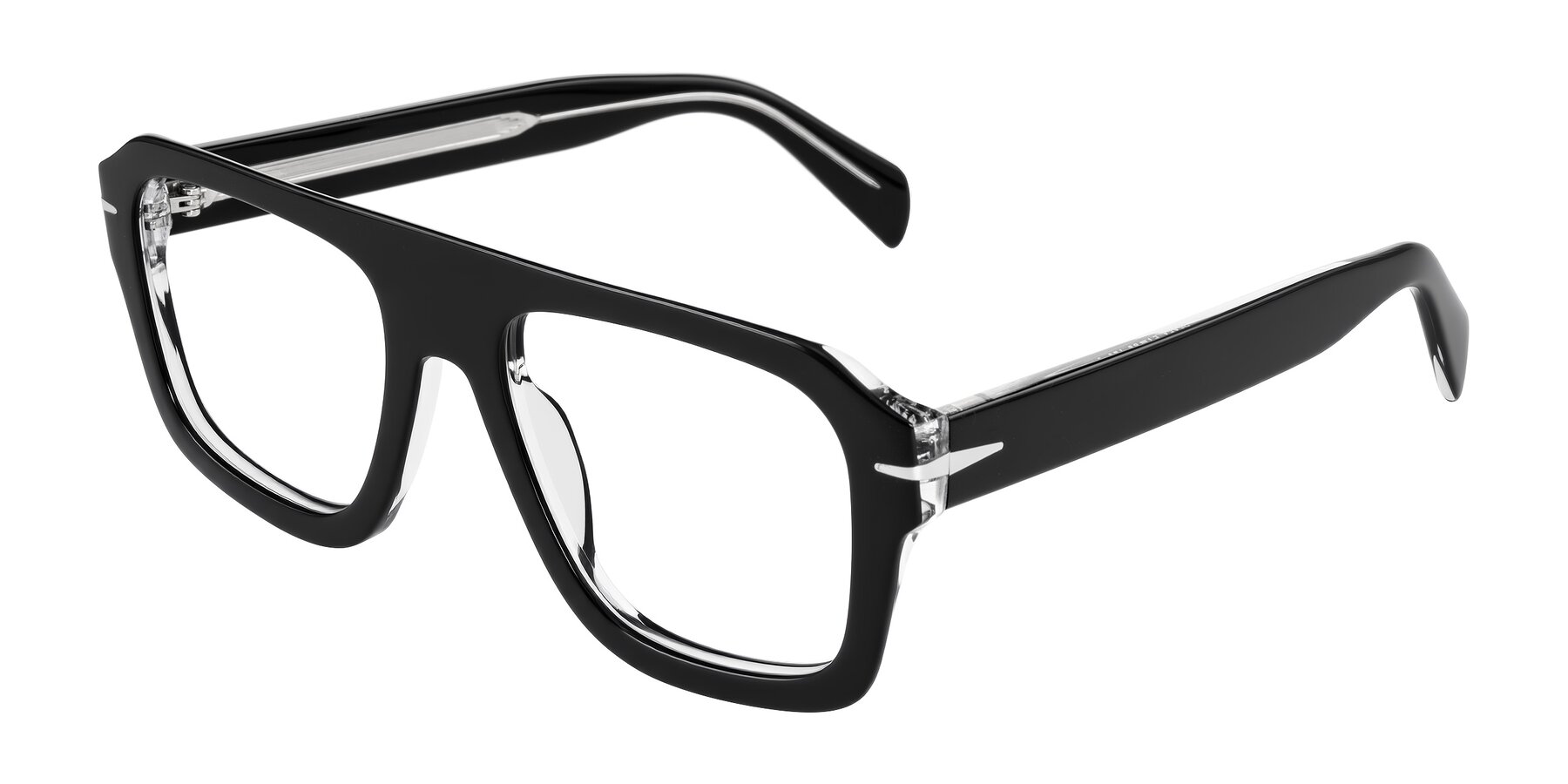 Angle of Petenwell in Black/Clear with Clear Eyeglass Lenses