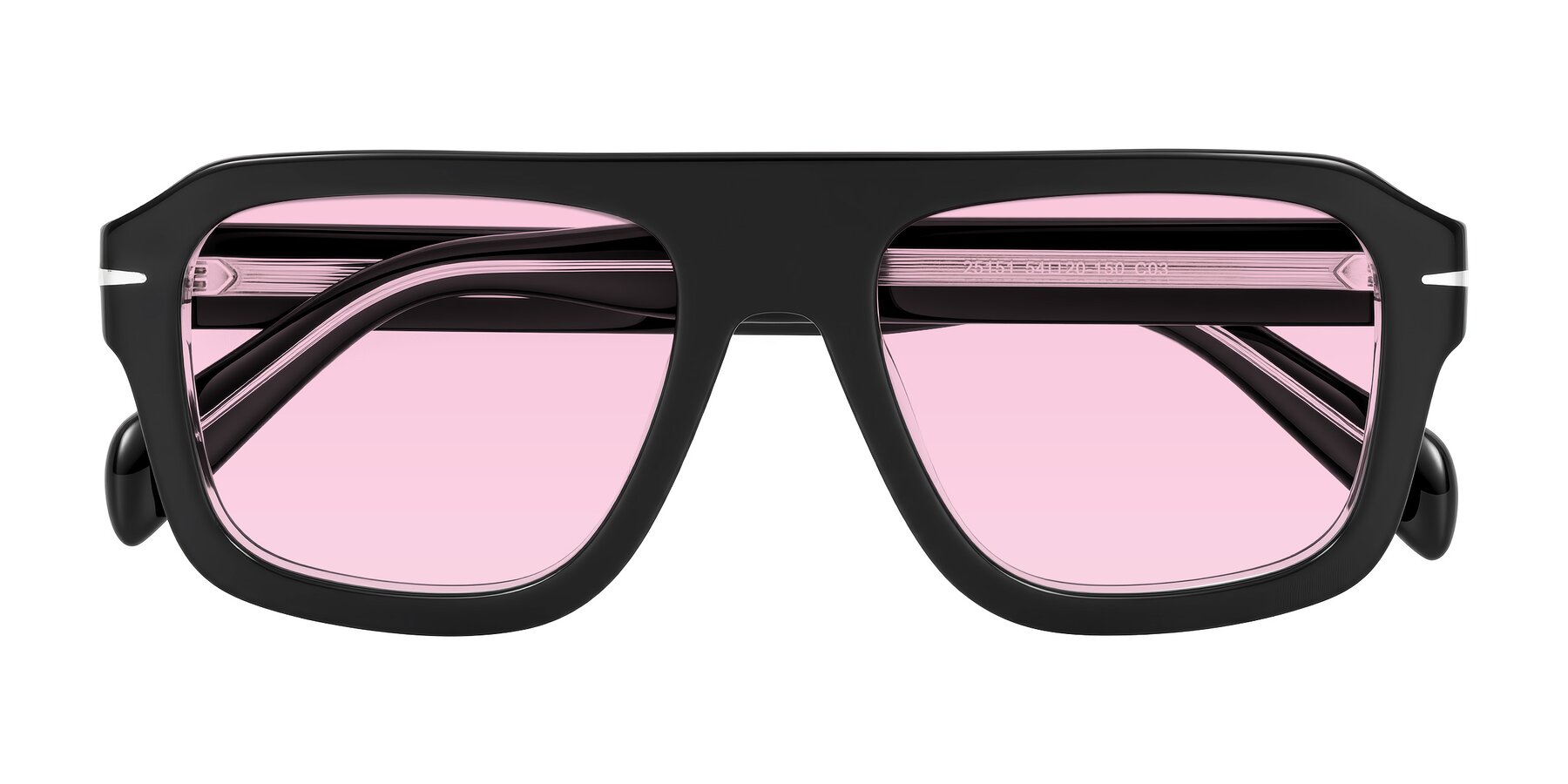 Folded Front of Petenwell in Black/Clear with Light Pink Tinted Lenses