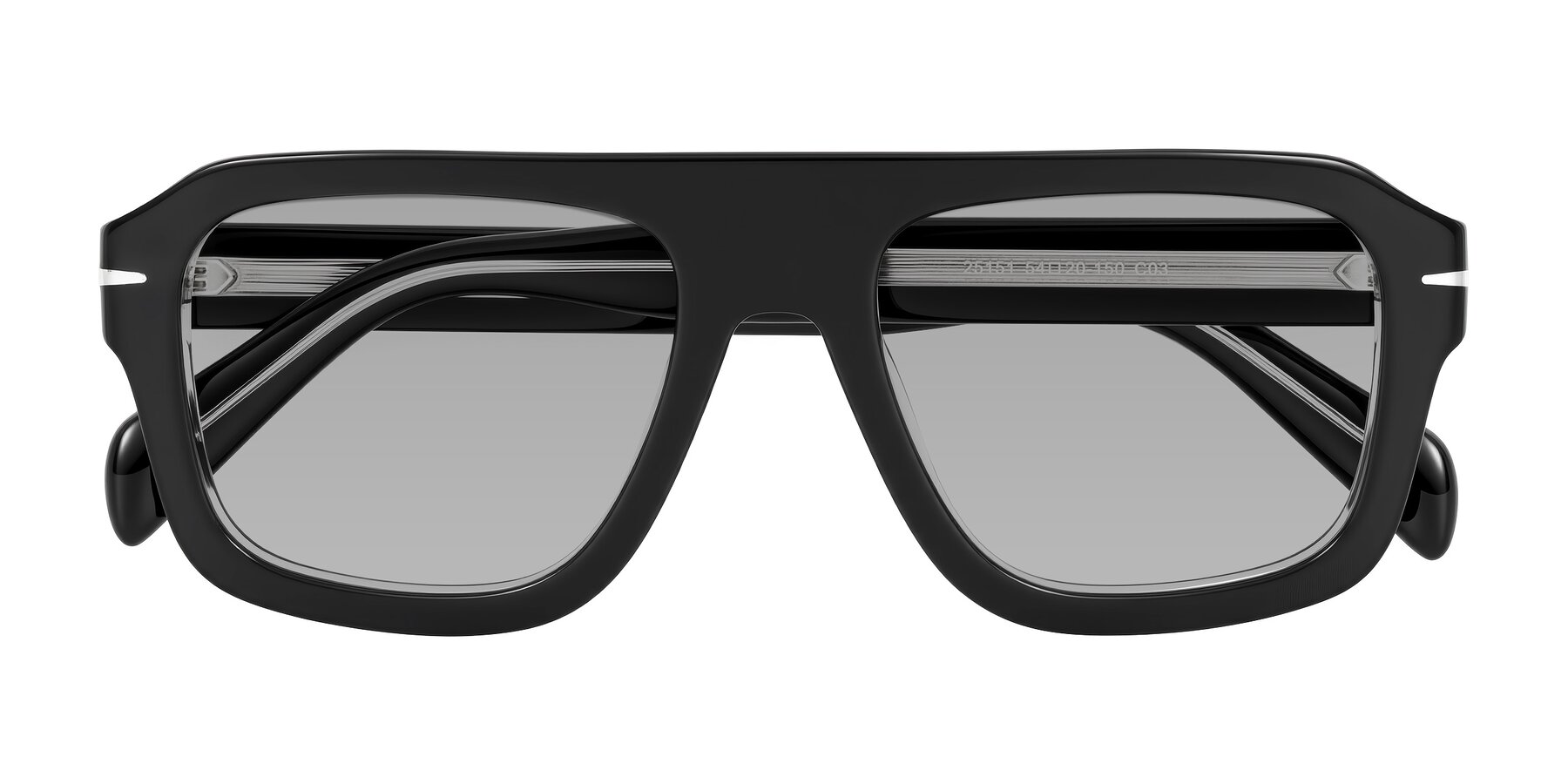 Folded Front of Petenwell in Black/Clear with Light Gray Tinted Lenses