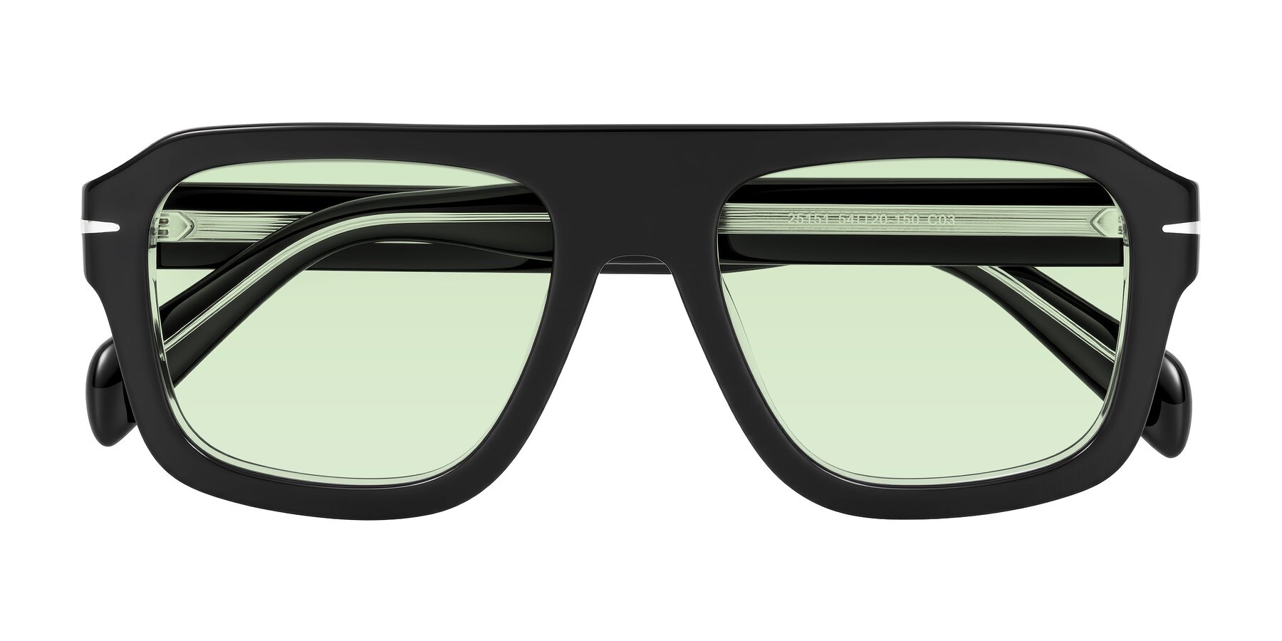 Folded Front of Petenwell in Black/Clear with Light Green Tinted Lenses