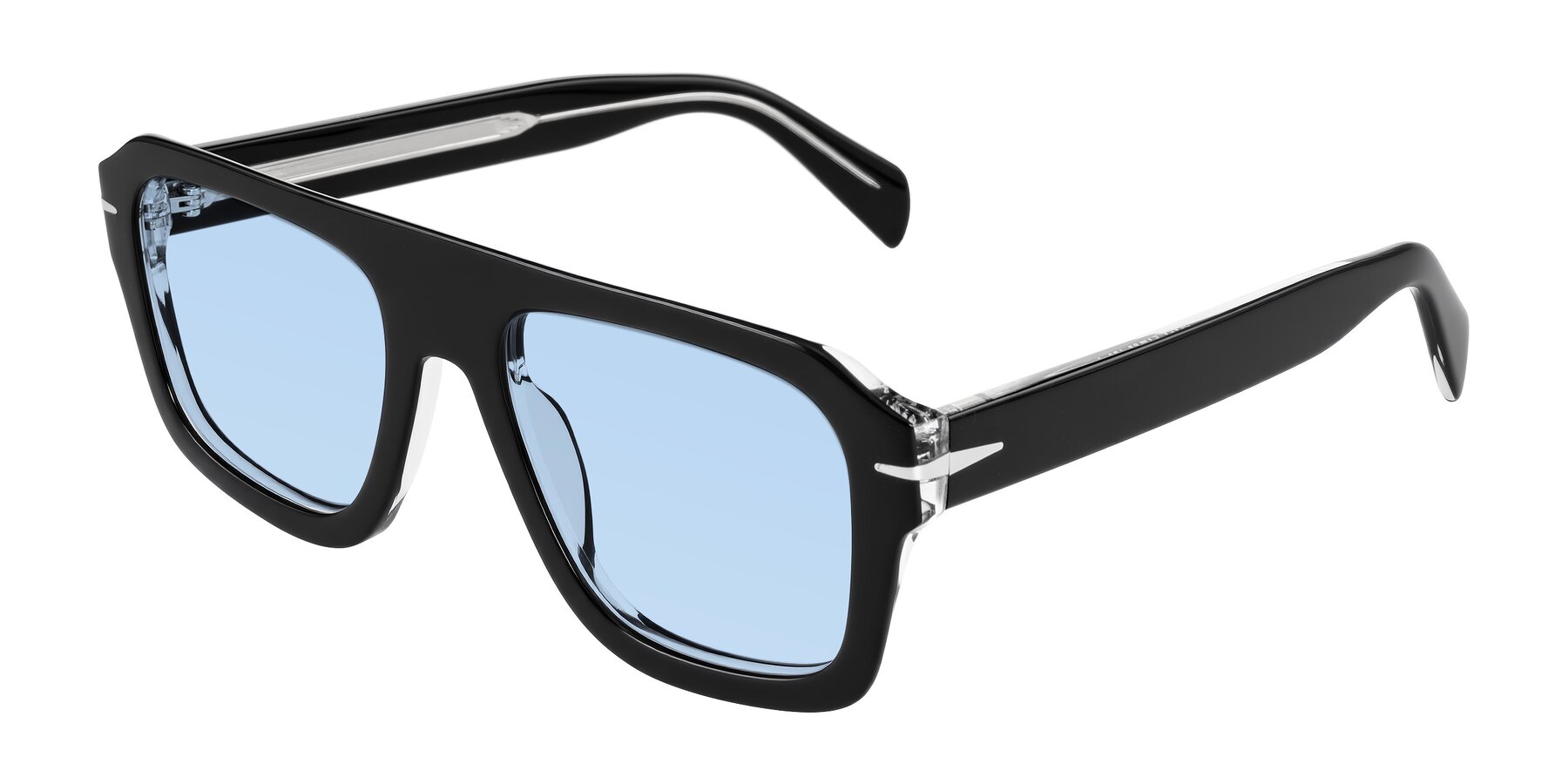 Angle of Petenwell in Black/Clear with Light Blue Tinted Lenses