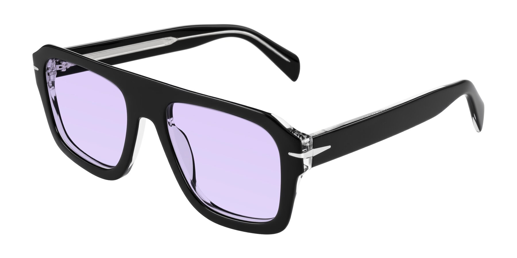 Angle of Petenwell in Black/Clear with Light Purple Tinted Lenses