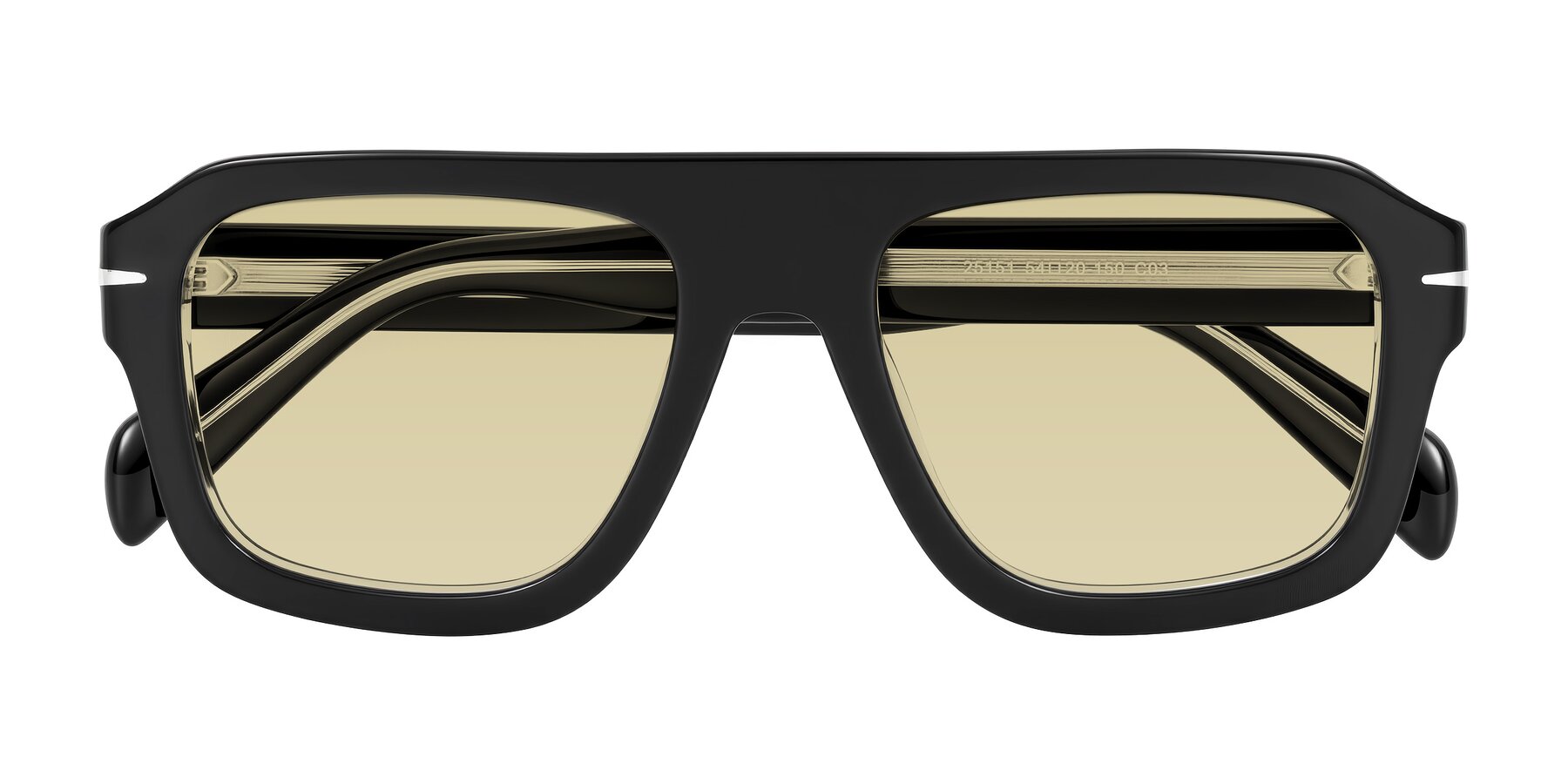 Folded Front of Petenwell in Black/Clear with Light Champagne Tinted Lenses