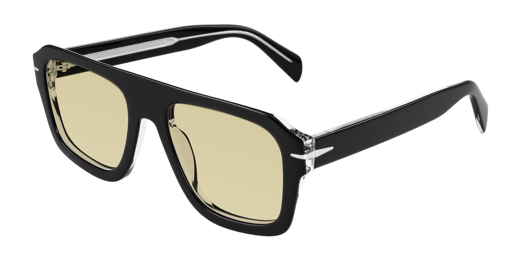 Angle of Petenwell in Black/Clear with Light Champagne Tinted Lenses