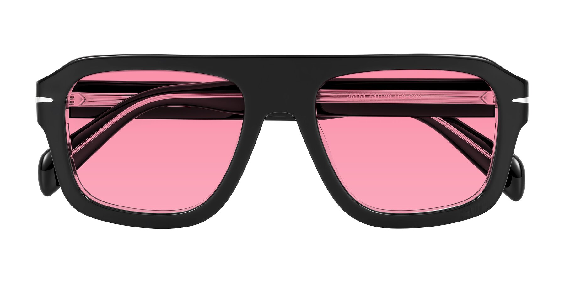 Folded Front of Petenwell in Black/Clear with Pink Tinted Lenses