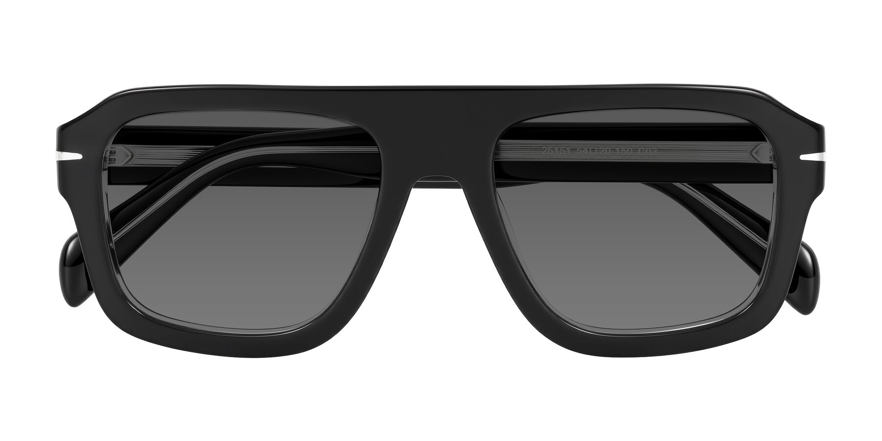 Folded Front of Petenwell in Black/Clear with Medium Gray Tinted Lenses