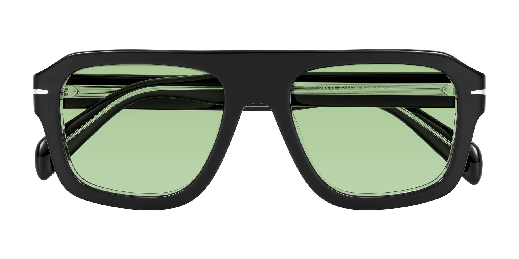 Folded Front of Petenwell in Black/Clear with Medium Green Tinted Lenses