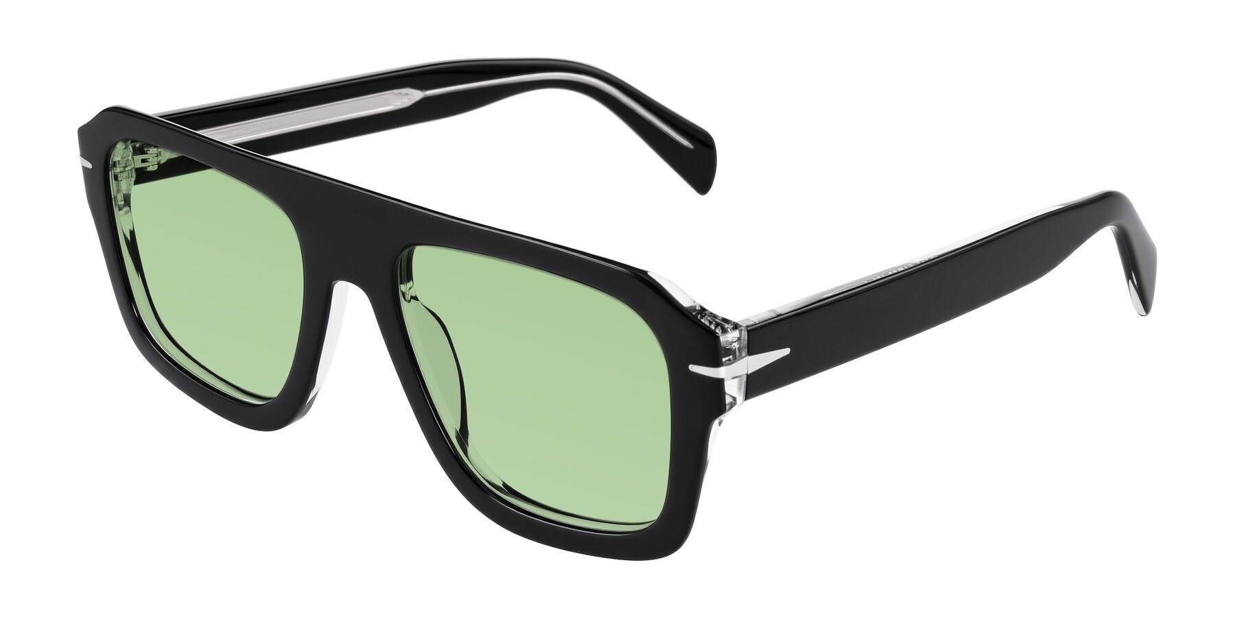 Angle of Petenwell in Black/Clear with Medium Green Tinted Lenses